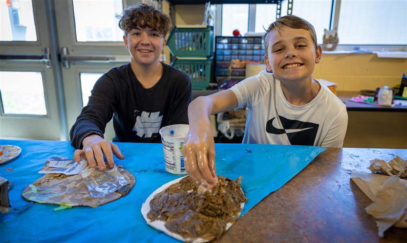 Spring Station Middle students create papier-mache masks
